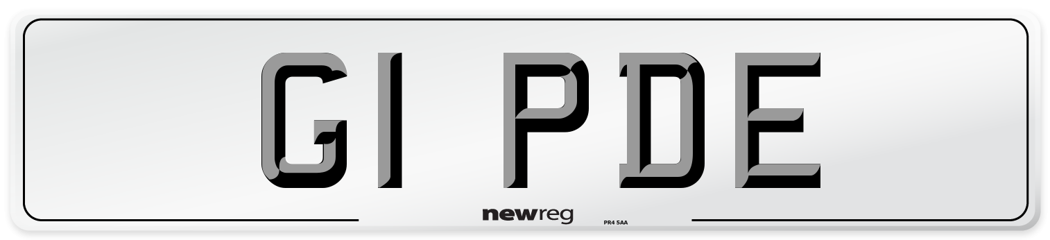 G1 PDE Number Plate from New Reg